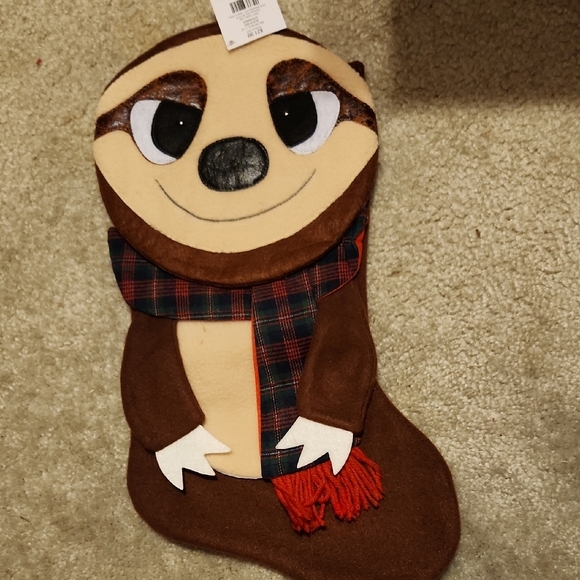Hobby Lobby Sloth Stocking with Brown Accents - Picture 1 of 3